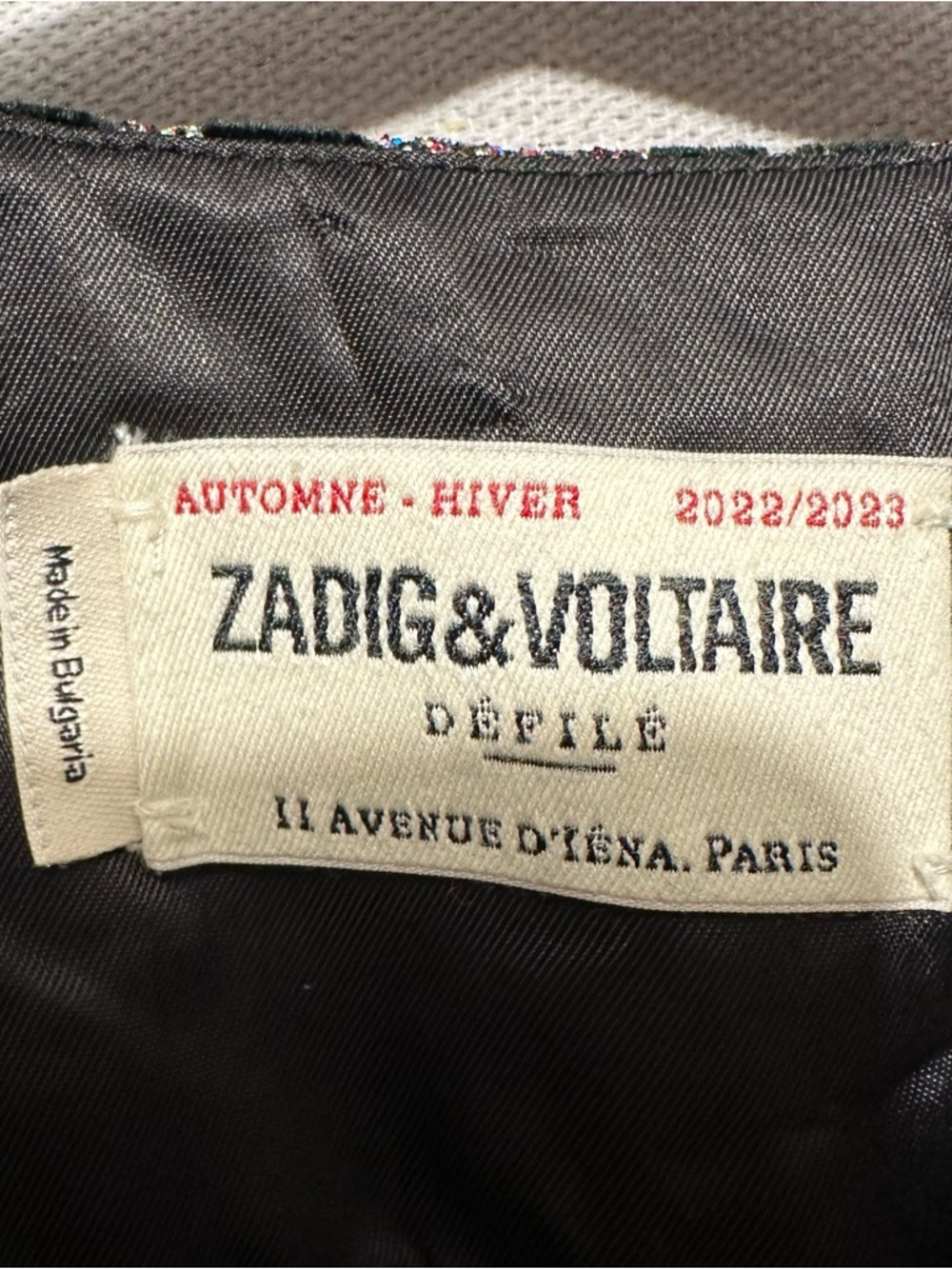 NWT Zadig & Voltaire Rilena Velvet Sparkle Mini Dress - size XS - Picture 7 of 9